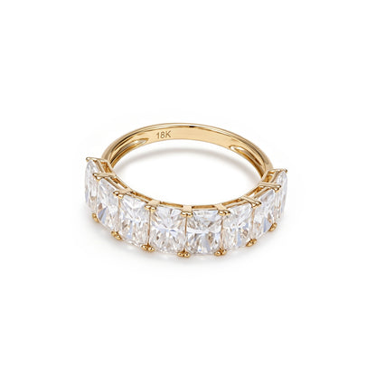6x4mm (8) 18K Gold Radiant Cut Half Eternity Band