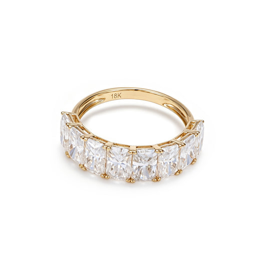 6x4mm (8) 18K Gold Radiant Cut Half Eternity Band