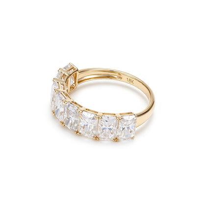 6x4mm (8) 18K Gold Radiant Cut Half Eternity Band