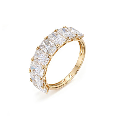 6x4mm (8) 18K Gold Radiant Cut Half Eternity Band