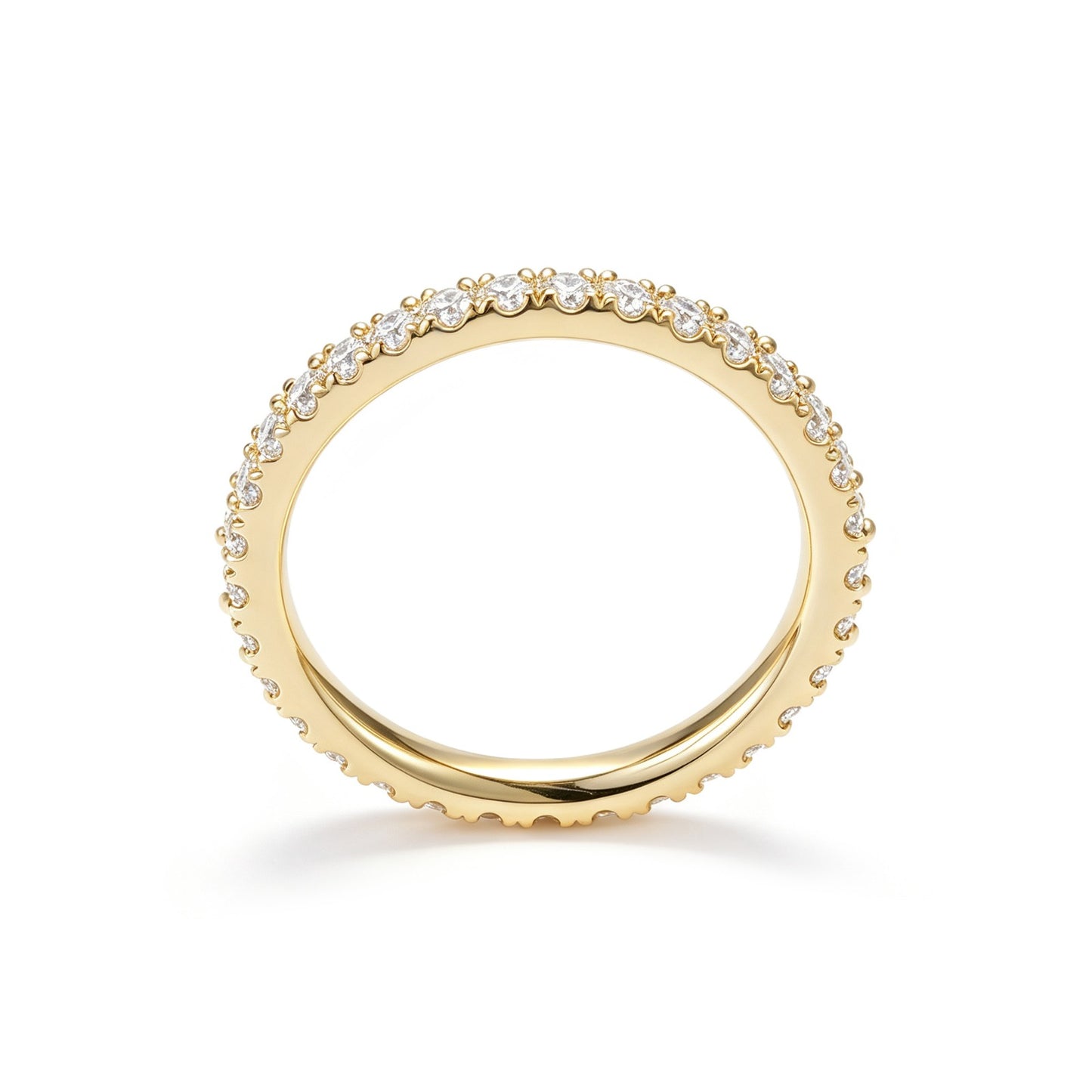 1.5mm Pavé Diamond Band – Thin Stackable Wedding Ring