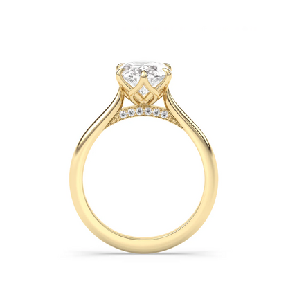 2 Carat Oval Cut with Hidden Accents and Unique Petal Setting