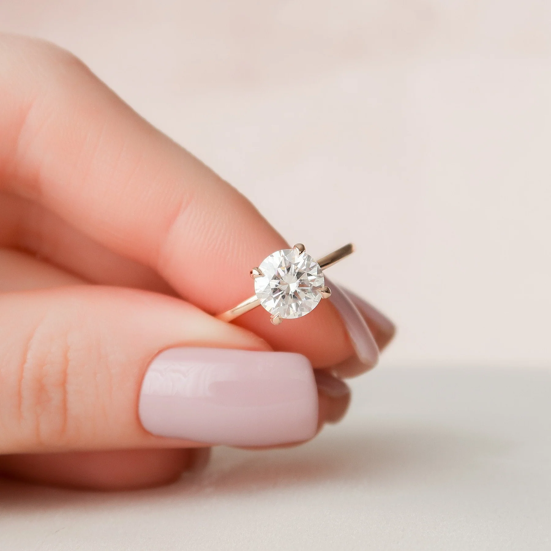 3.5 Carat Round Cut Solitaire Band Engagement Ring with Hidden Halo – view 5