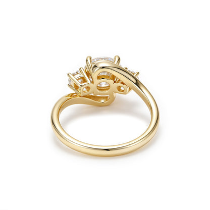 Unique 2 Carat Round Engagement Ring with Shoulder Accents