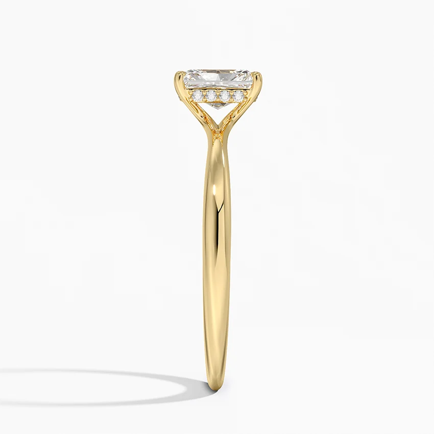 2.5 Carat Radiant Cut with Hidden Halo and Thin Solitaire Band – view 4