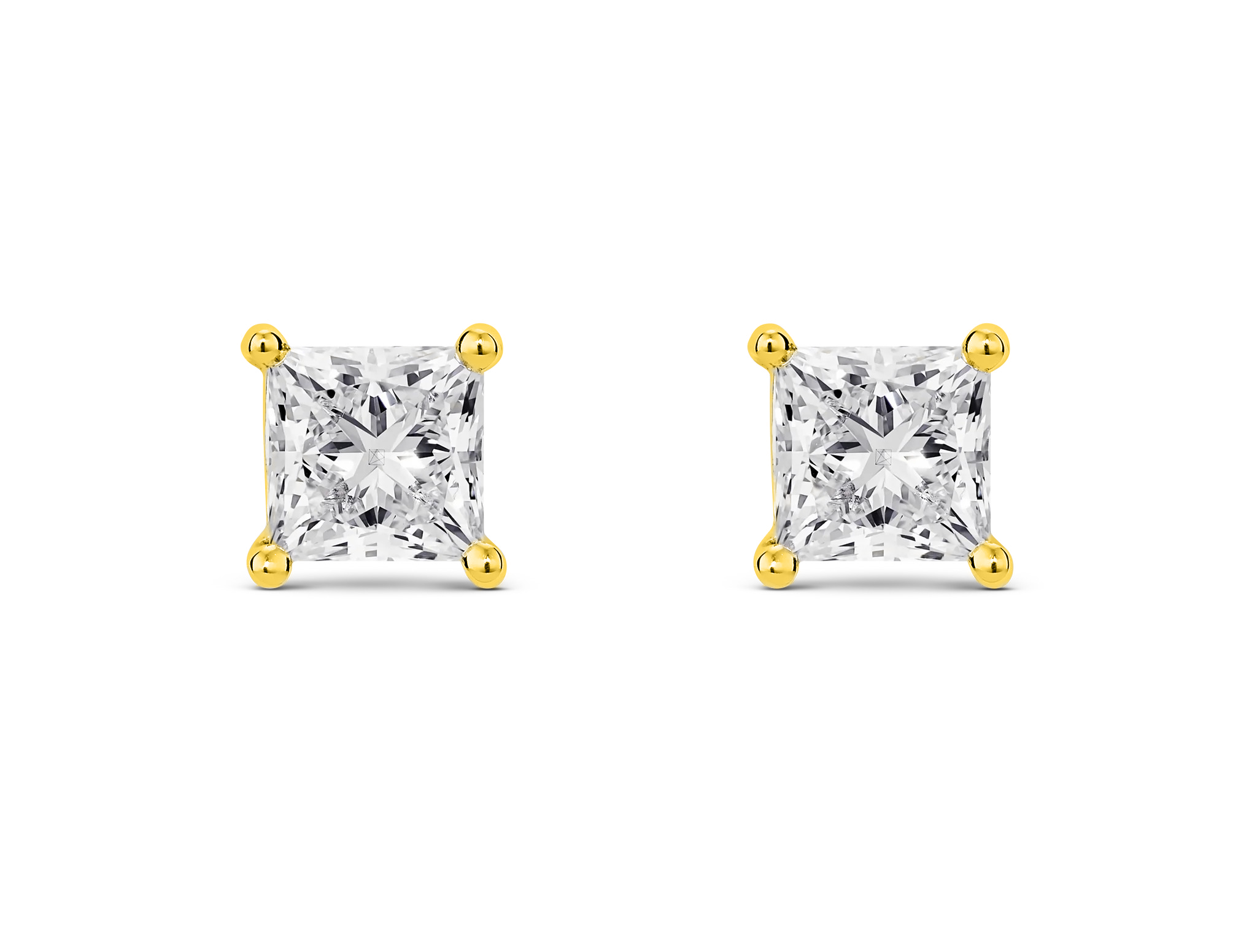 Square Stud Earrings (4CT. Total) – view 3