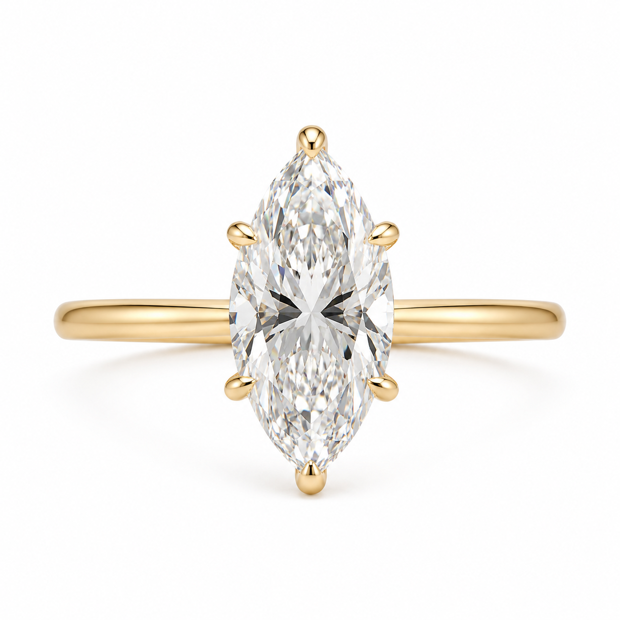 4 Carat Marquise Solitaire Band Engagement Ring