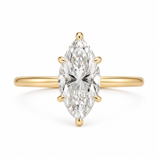 4 Carat Marquise Solitaire Band Engagement Ring