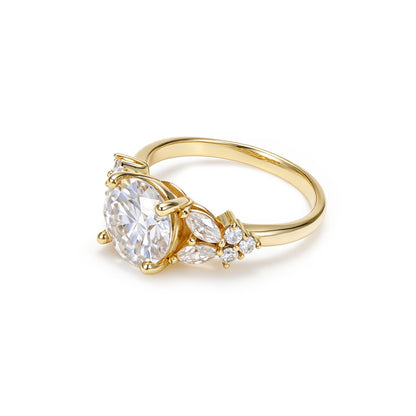 2.00 Carat Round Brilliant Ring – Marquise Side Stones