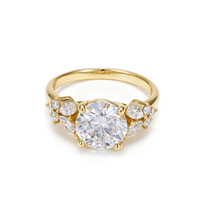 2.00 Carat Round Brilliant Ring – Marquise Side Stones
