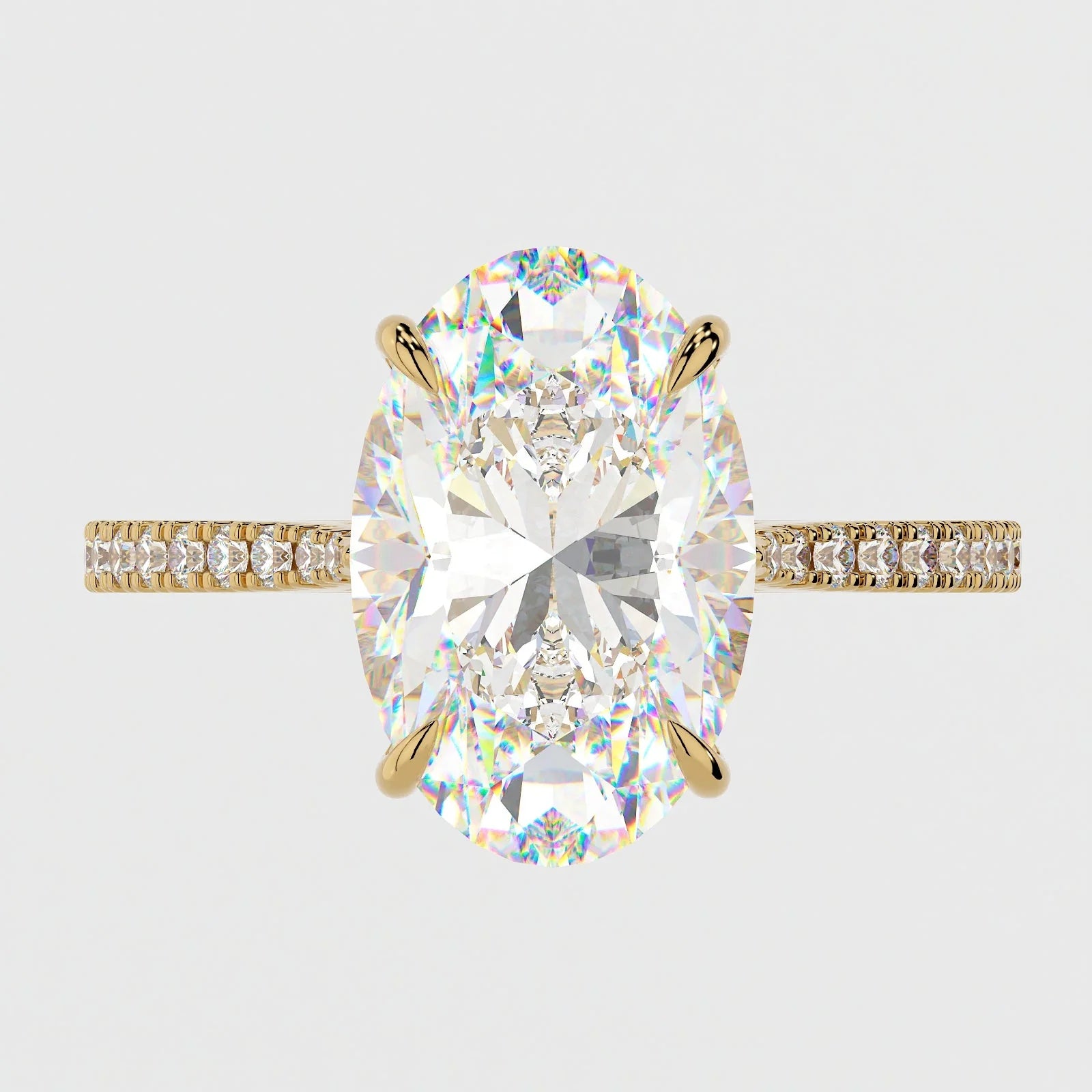 3 Carat Oval Cut with Knife Edge Micro Pavé Band – view 2