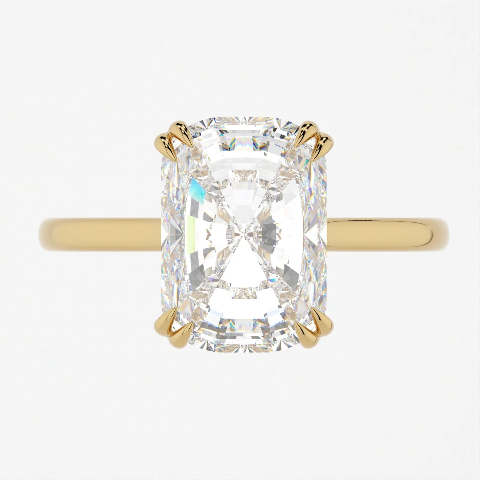 3 Carat Radiant Cut Lab Diamond Engagement Ring with a Solitaire Band – view 3