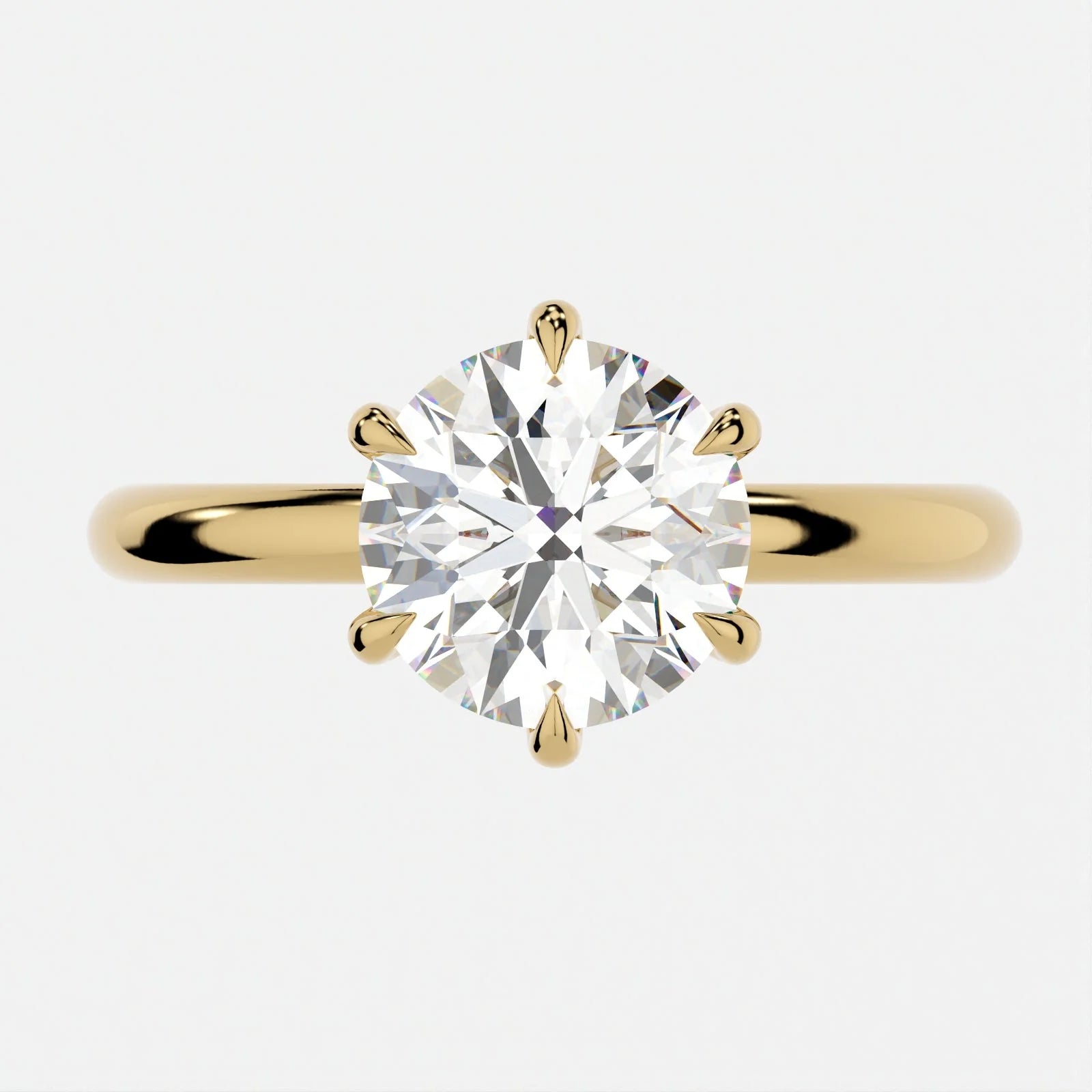2.5 CT Round Cut - Solitaire Band and High Halo – view 2