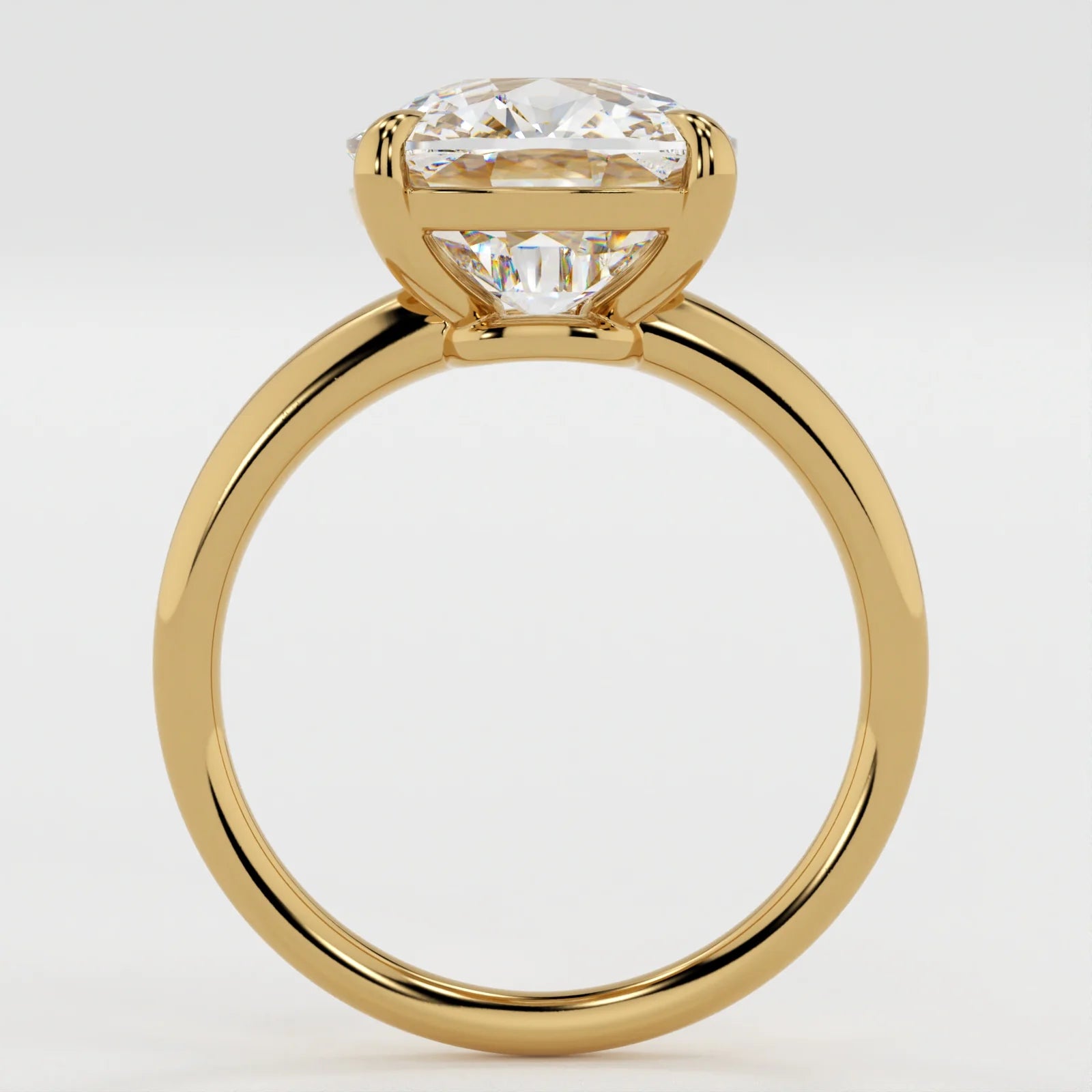 3 Carat Cushion Cut Lab Diamond Engagement Ring Solitaire Band – view 4