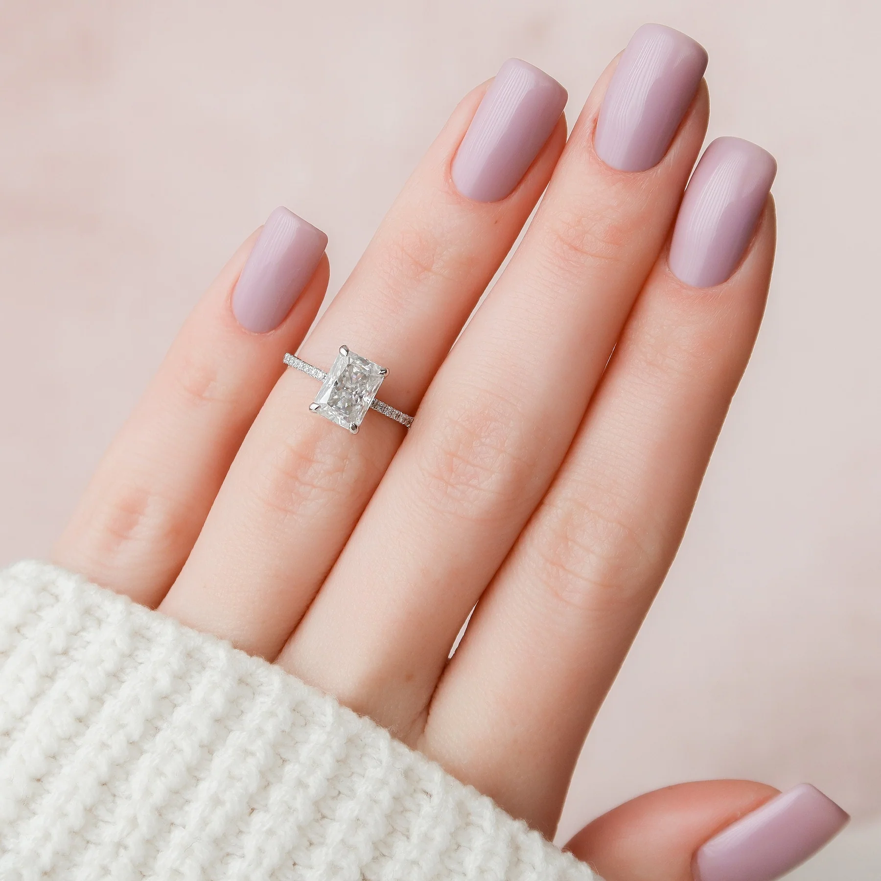 3 Carat Radiant Cut with Infinity Pavé Band and Cathedral Setting – view 4