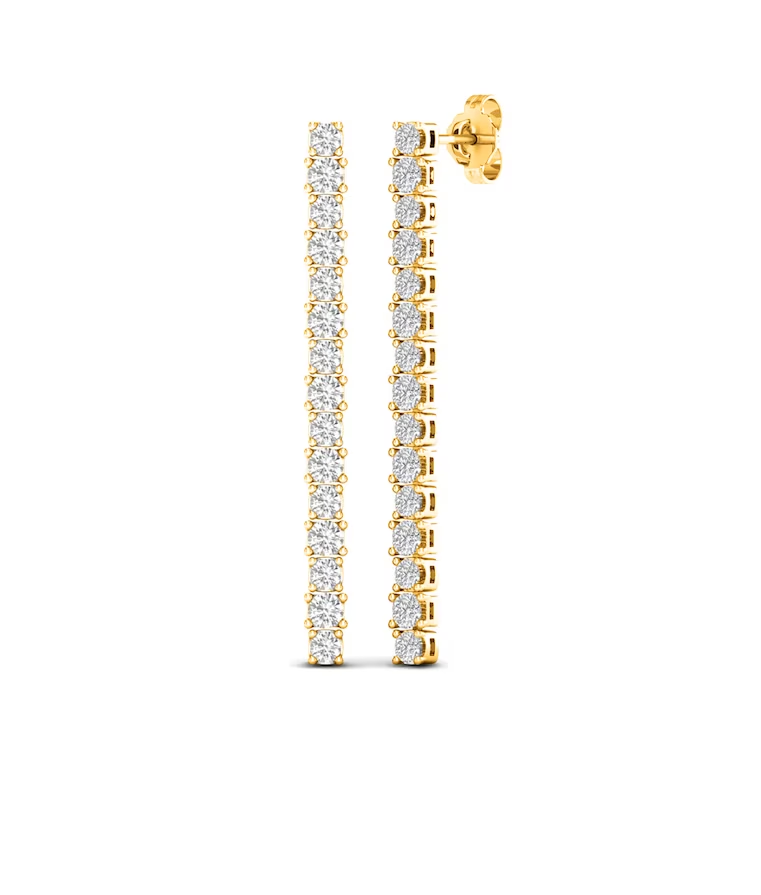 (2 CT Total Weight) Drop Bar Earrings – view 2