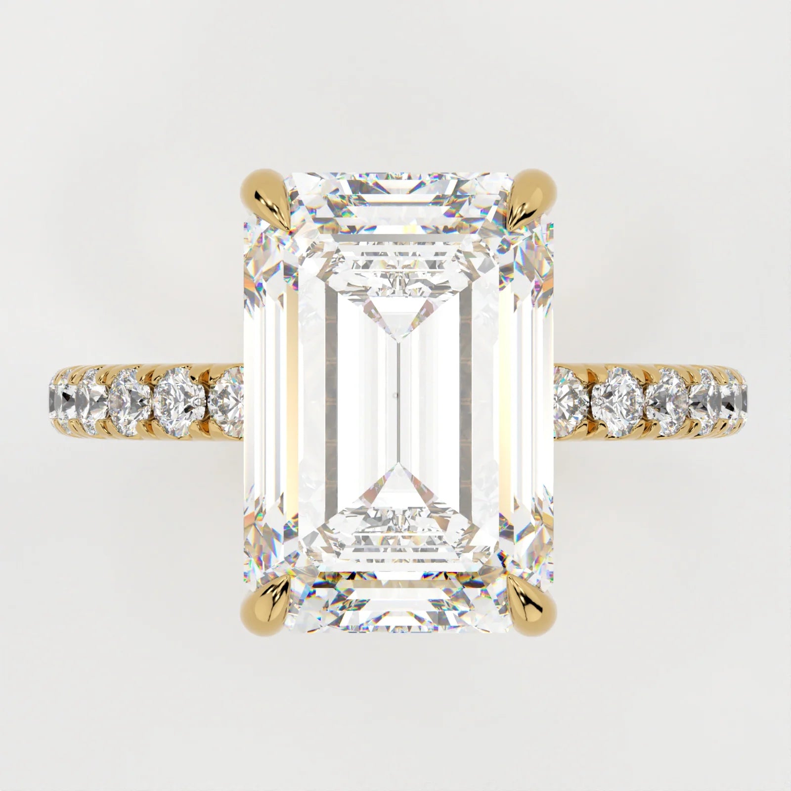 3 Carat Emerald Cut with 3/4 Infinity Pavé Band – view 2