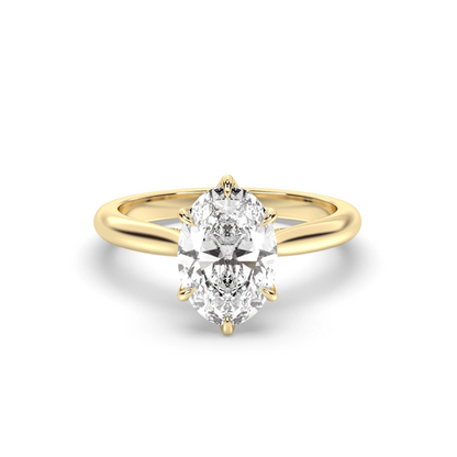 2 Carat Oval Cut with Hidden Accents and Unique Petal Setting
