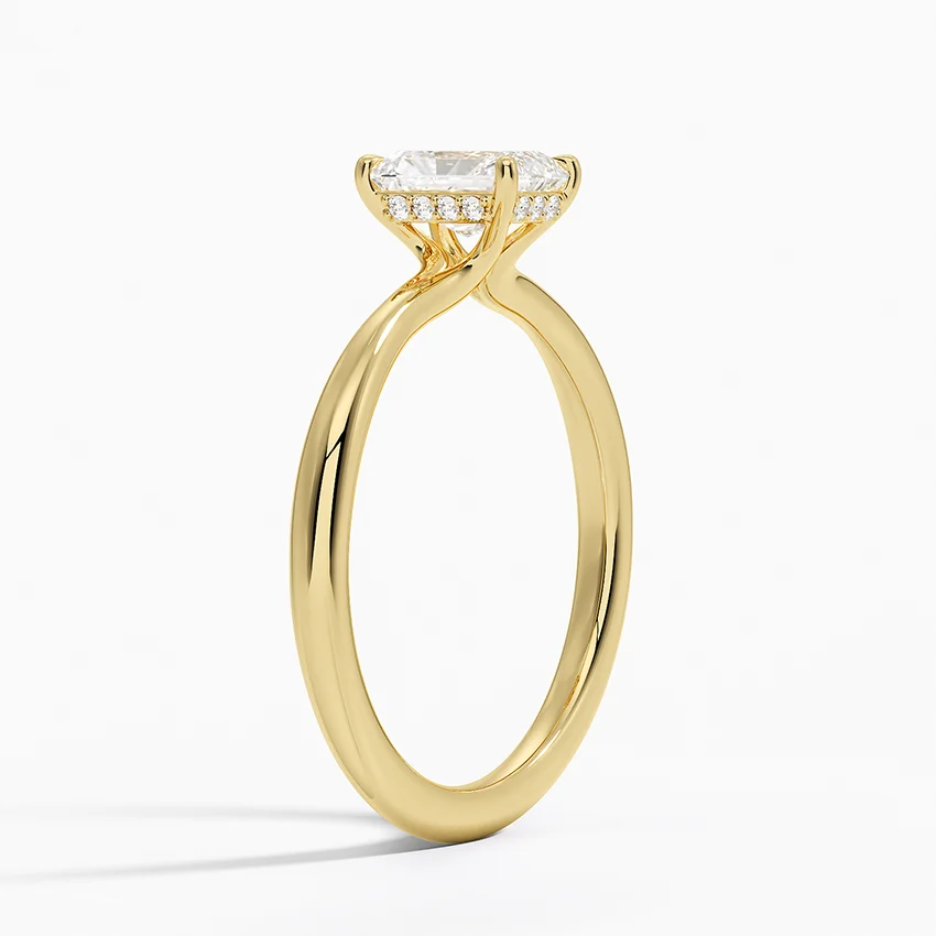 2.5 Carat Radiant Cut with Hidden Halo and Thin Solitaire Band – view 3