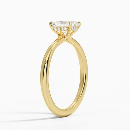 2.5 Carat Radiant Cut with Hidden Halo and Thin Solitaire Band