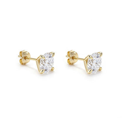Round Stud Earrings (4CT. Total)