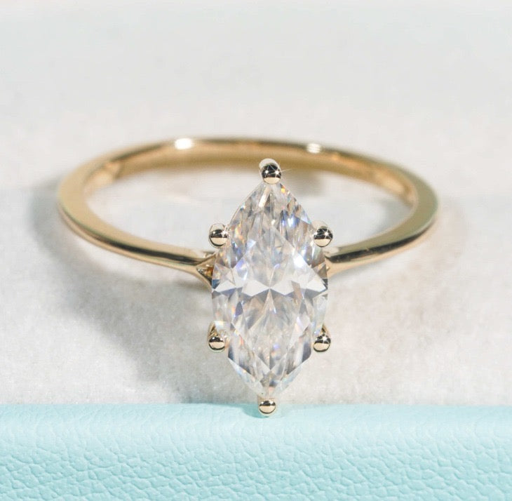 2.0 Carat Marquise Cut Engagement Ring in white gold