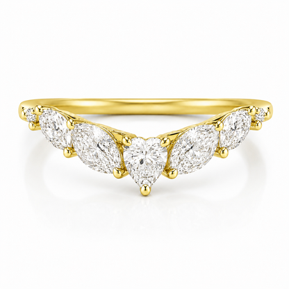 Heart & Marquise Diamond Contour Band