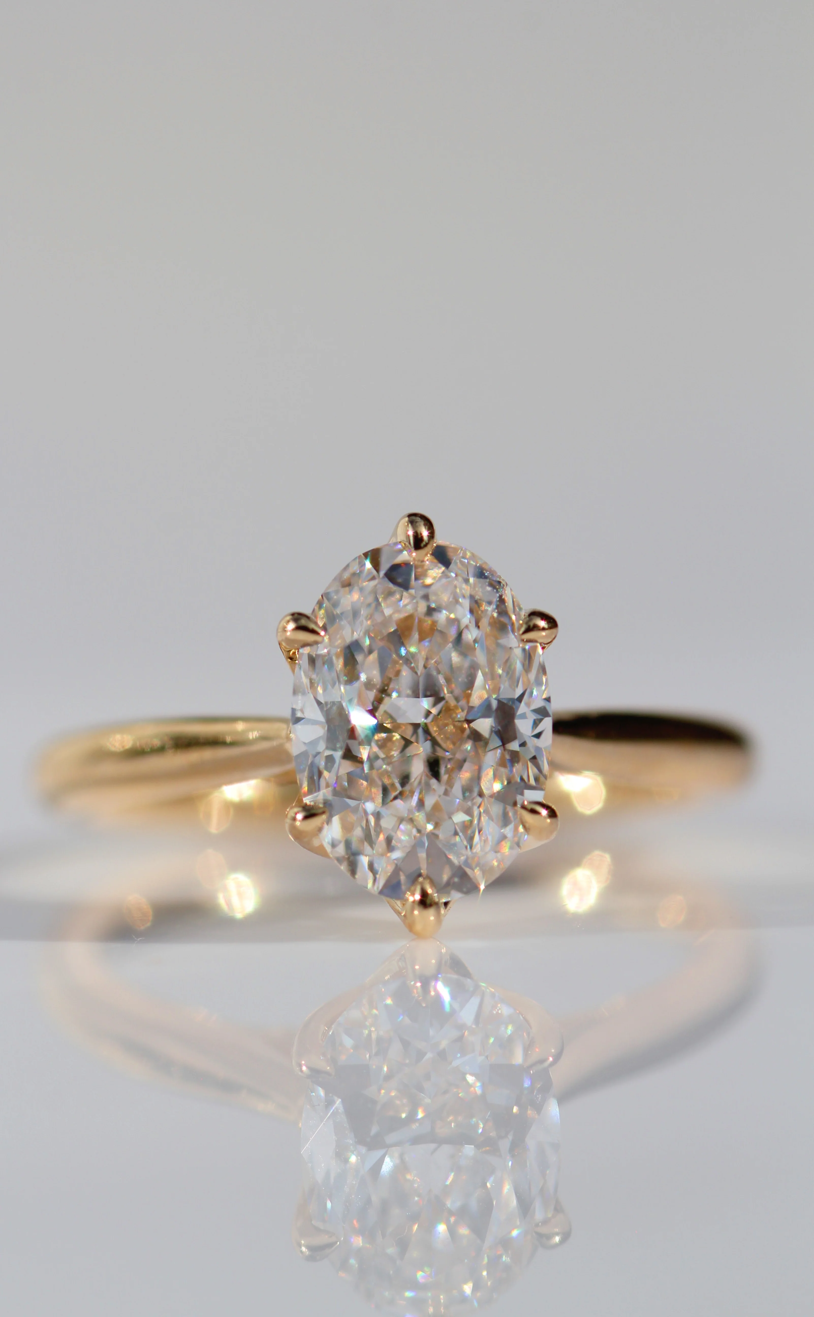 2 Carat Oval Cut with Hidden Accents and Unique Petal Setting – view 2