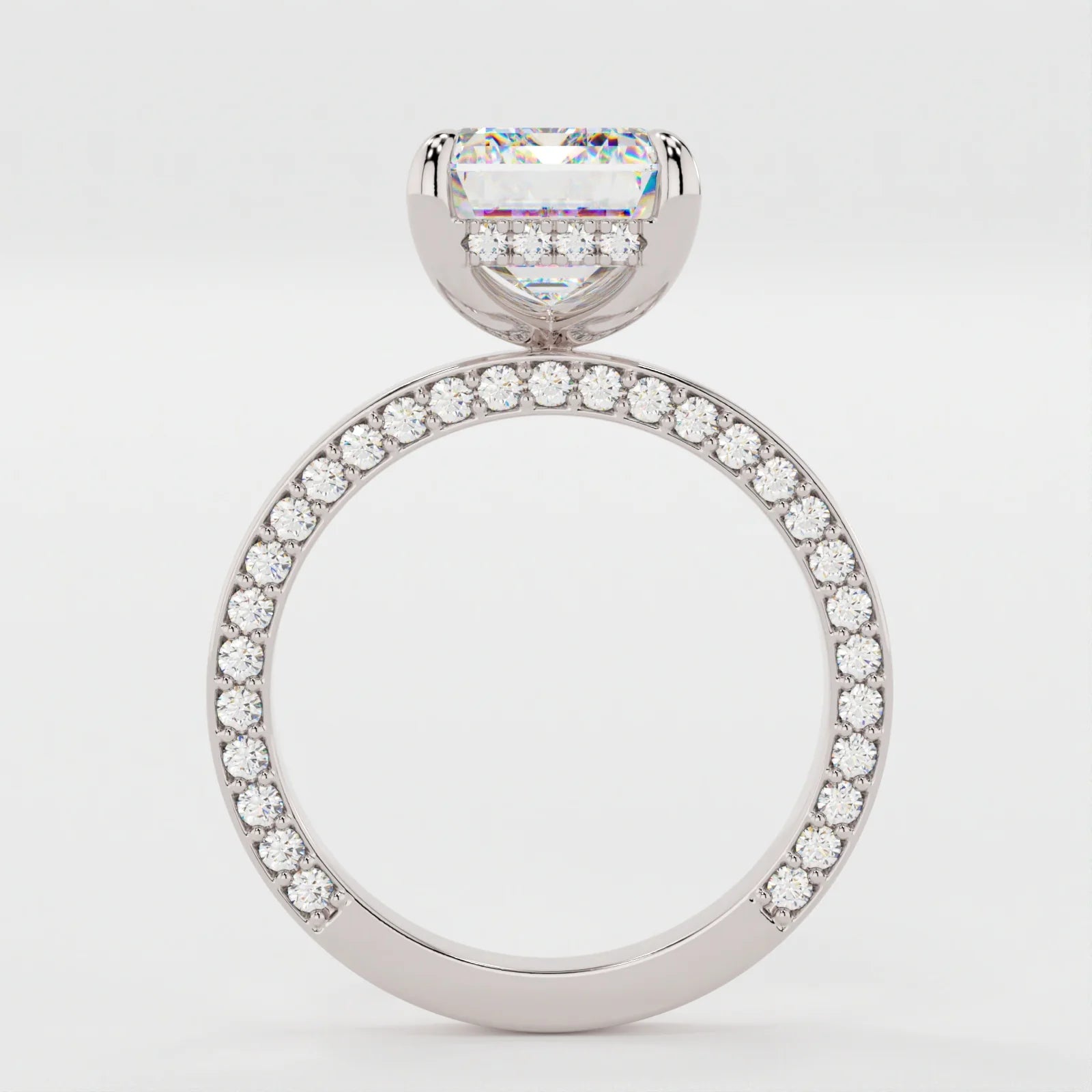 3 Carat Emerald Cut Parallel Solitaire Engagement Ring – view 2