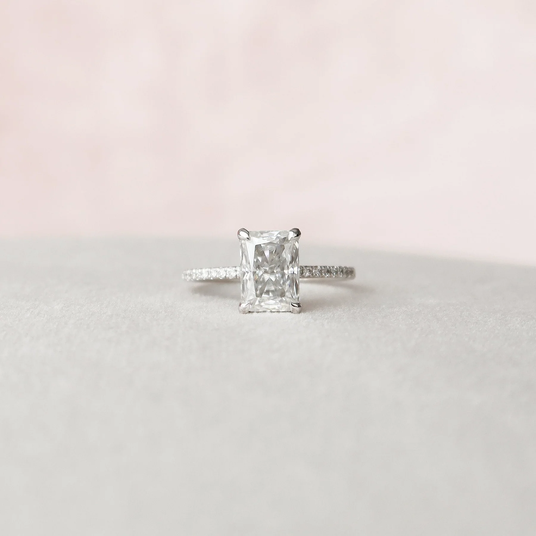 3 Carat Radiant Cut with Half Infinity Pavé Band – view 3