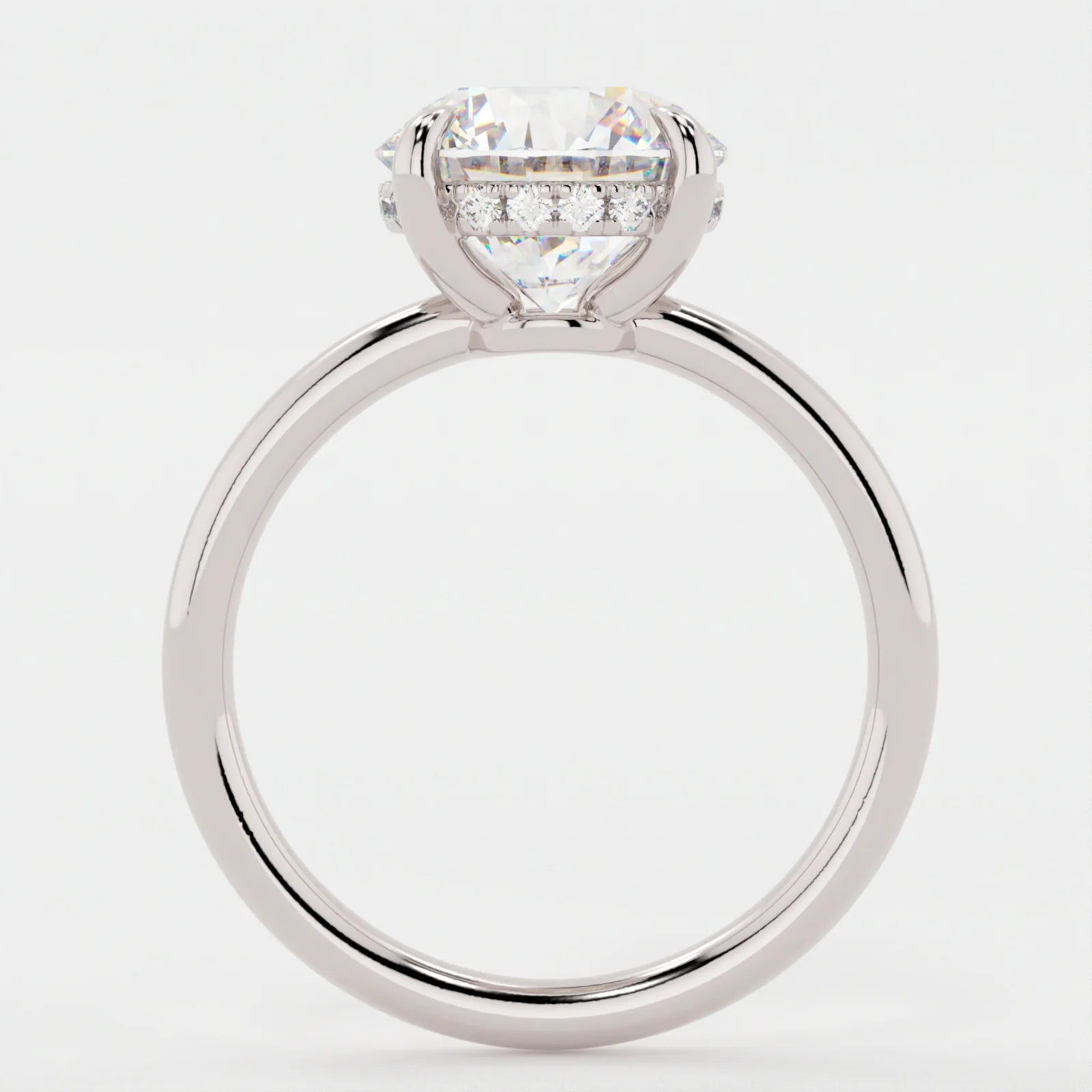 2.5 Carat Round Cut - Solitaire Band and Hidden Halo – view 2