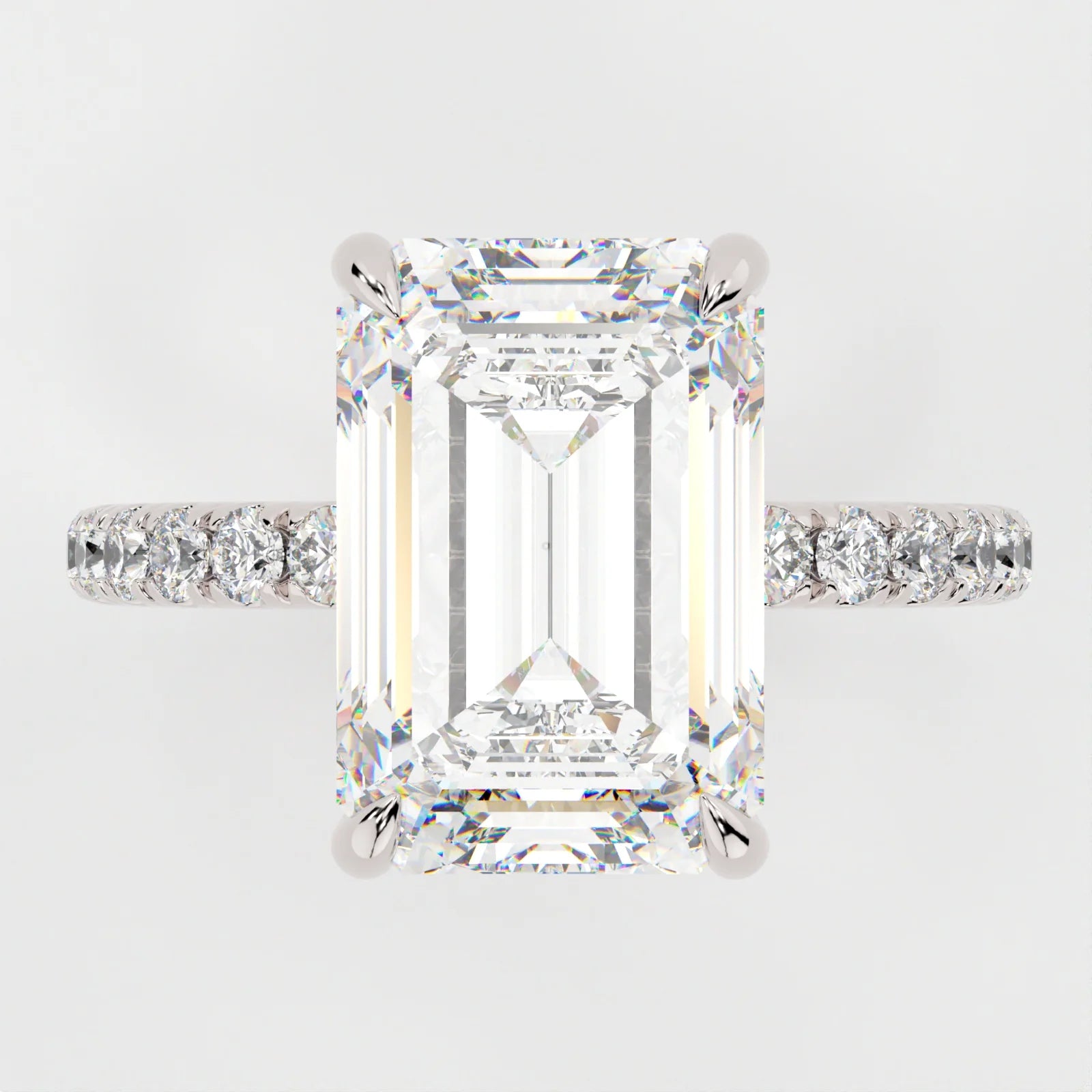 3 Carat Emerald Cut with 3/4 Infinity Pavé Band – view 2