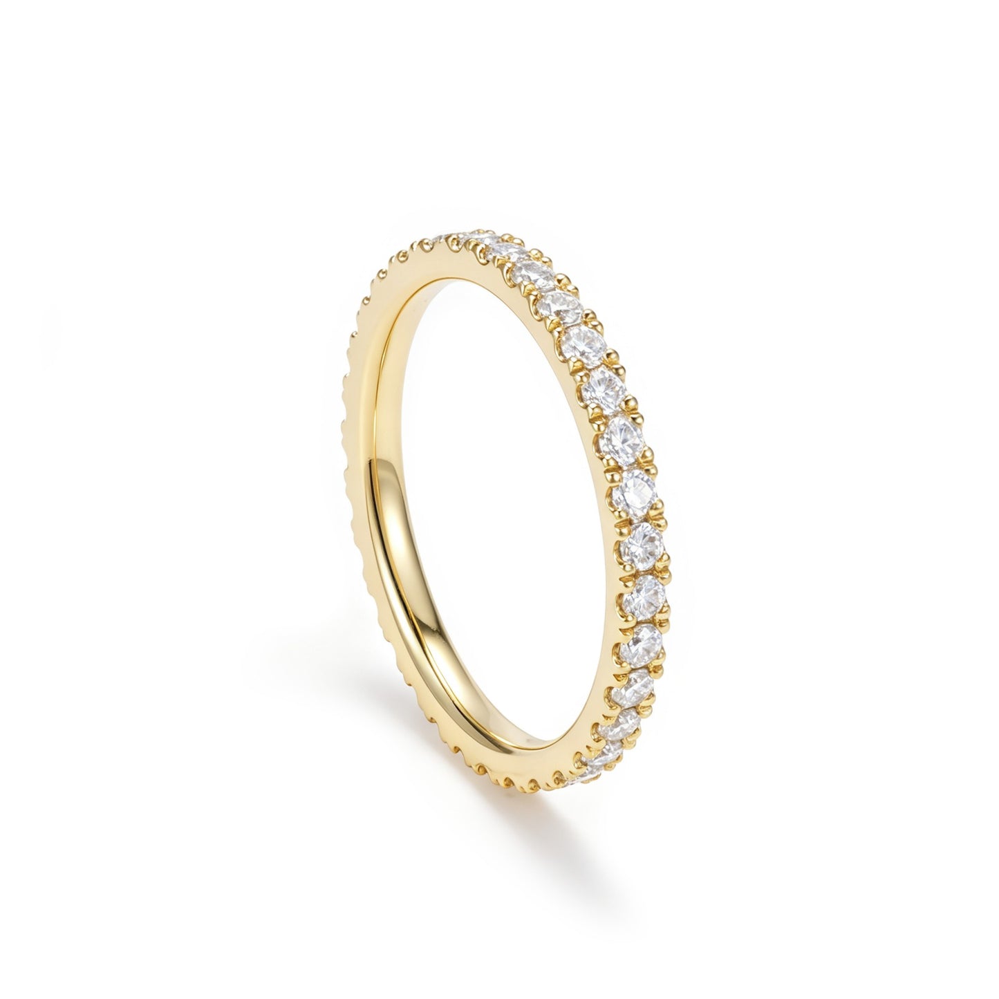 1.5mm Pavé Diamond Band – Thin Stackable Wedding Ring