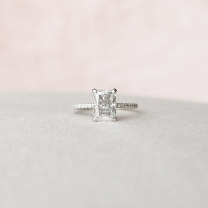 3 Carat Radiant Cut with Infinity Pave Band and Catherdal Setting