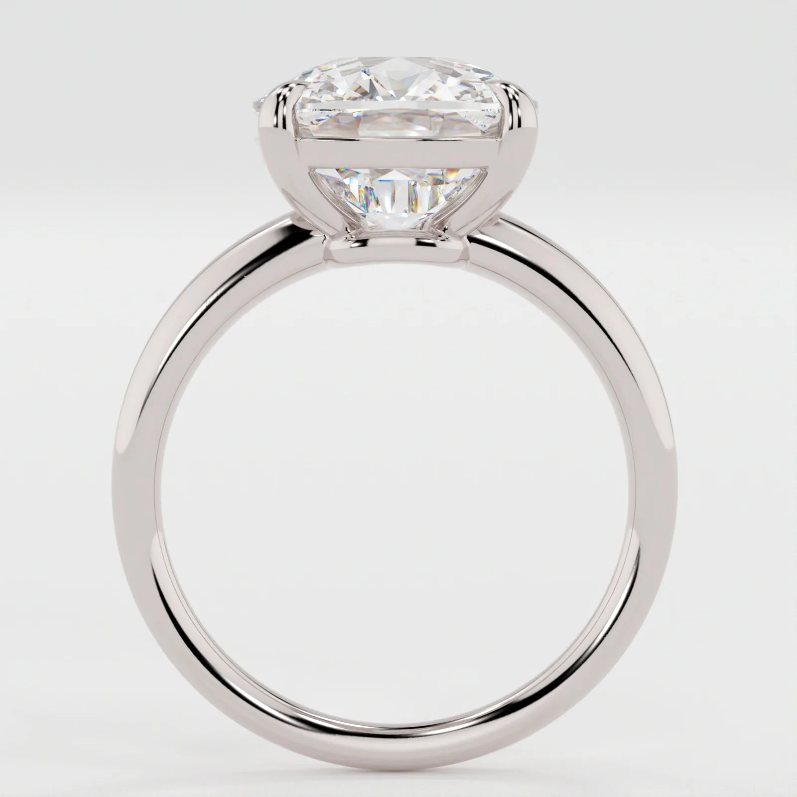 3 Carat Cushion Cut Lab Diamond Engagement Ring Solitaire Band – view 3