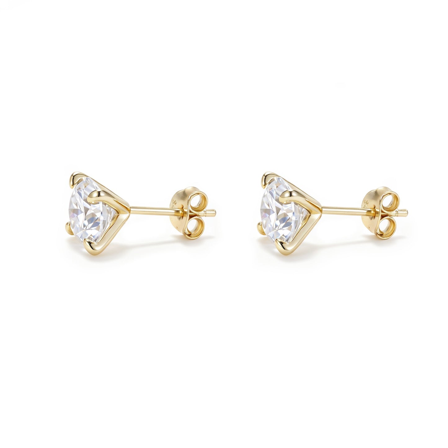 Round Stud Earrings (4CT. Total)
