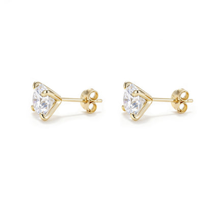 Round Stud Earrings (4CT. Total)