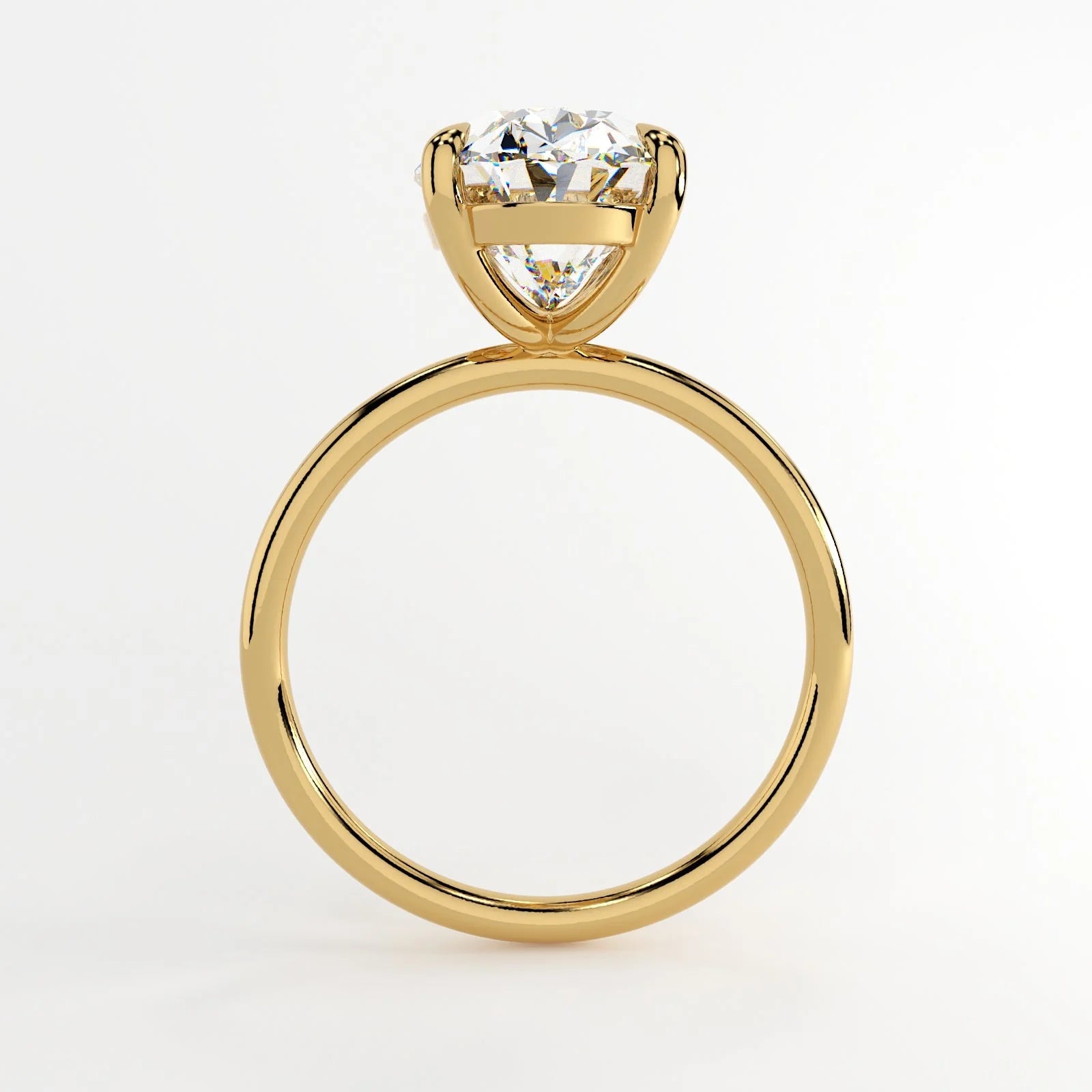 3 Carat Oval Cut Engagement Ring with Solitaire Band – view 4