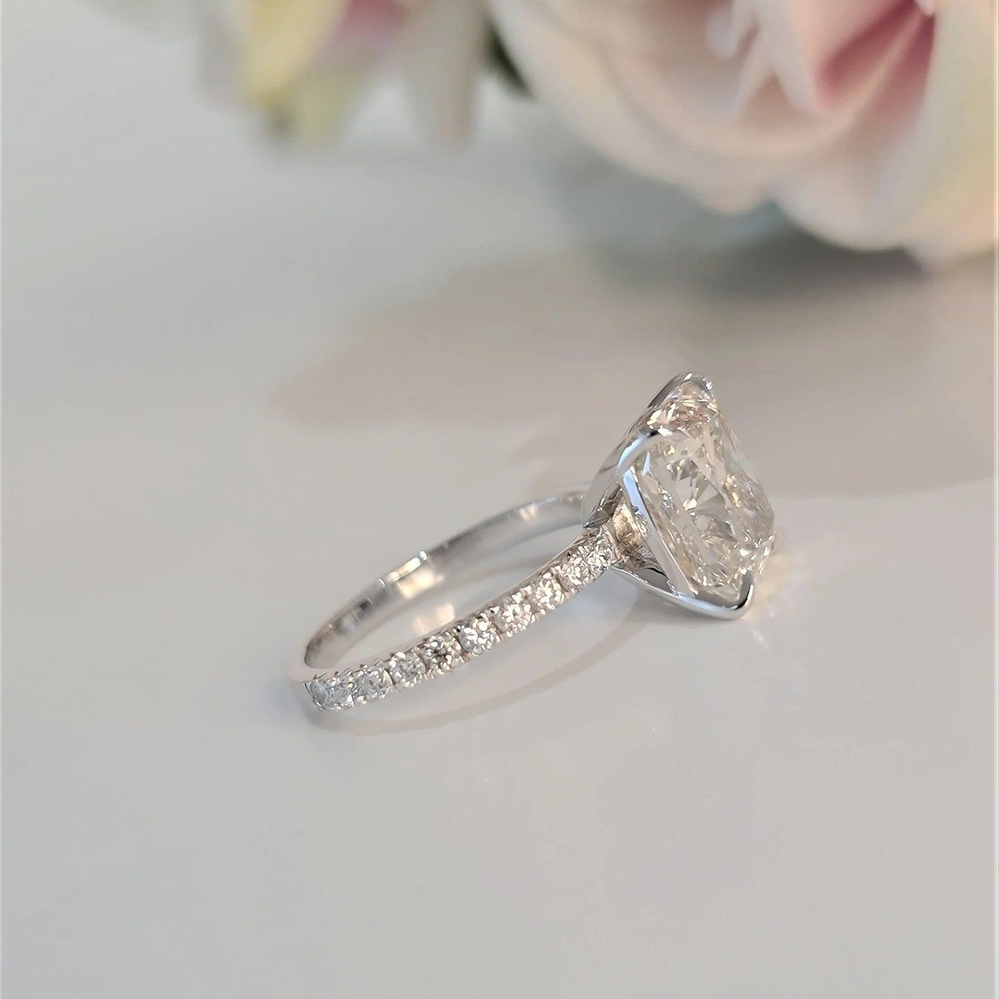 3.5 Carat Cushion Cut Diamond Ring