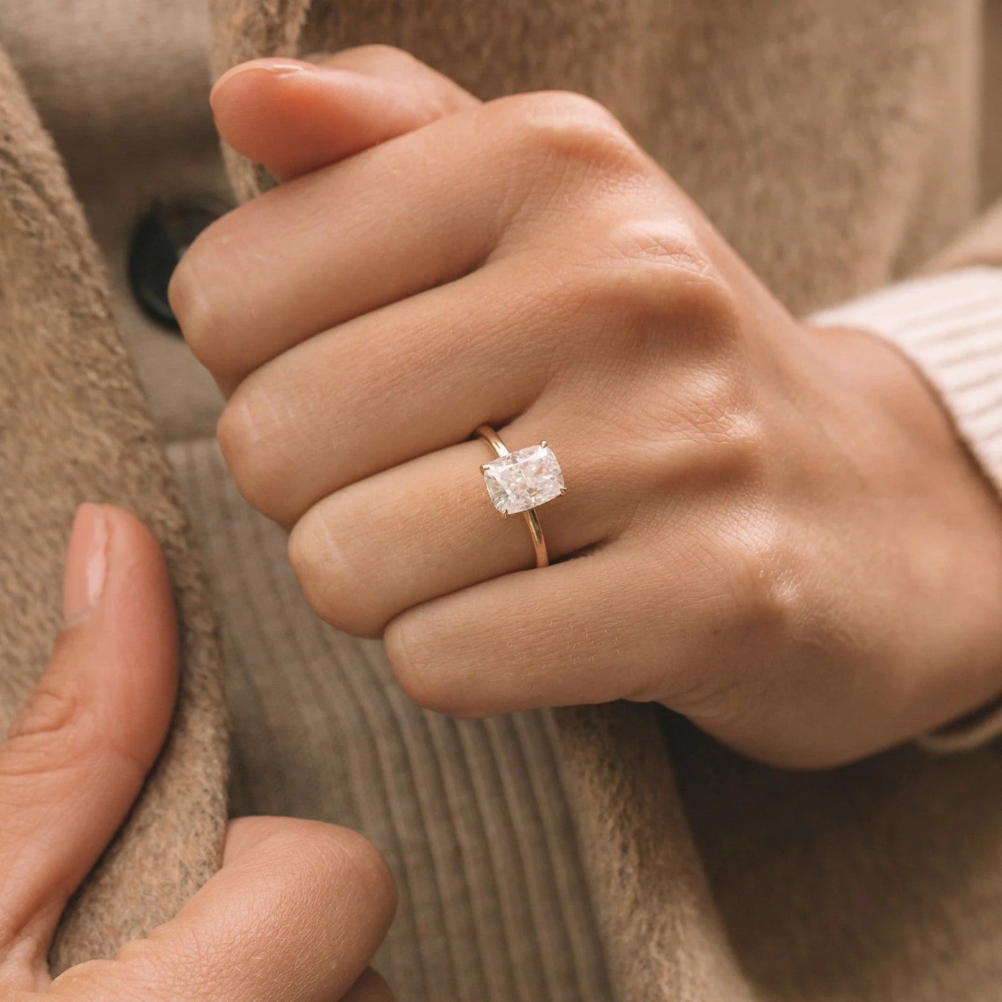 3.5 Carat Cushion Cut Solitaire Band – view 2