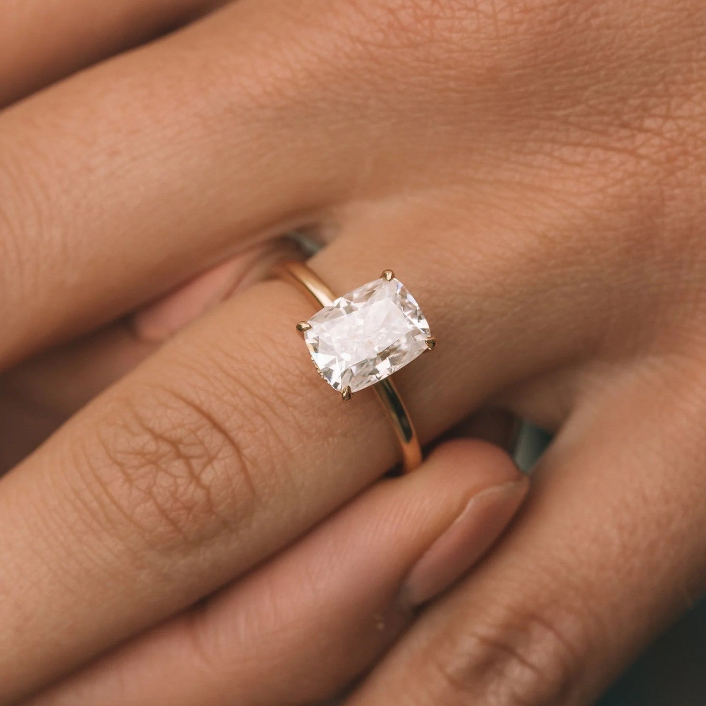 3.5 Carat Cushion Cut Solitaire Band – view 3