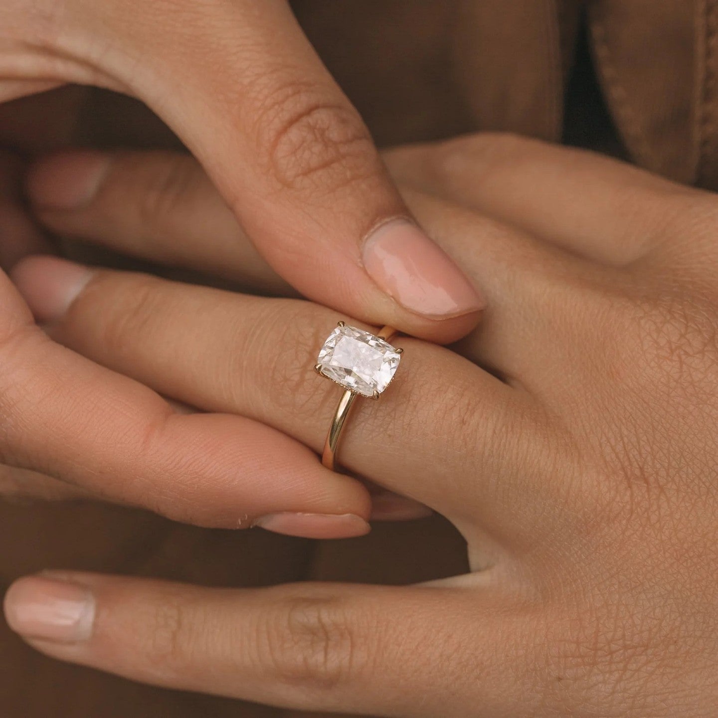 3.5 Carat Cushion Cut Solitaire Band – view 5