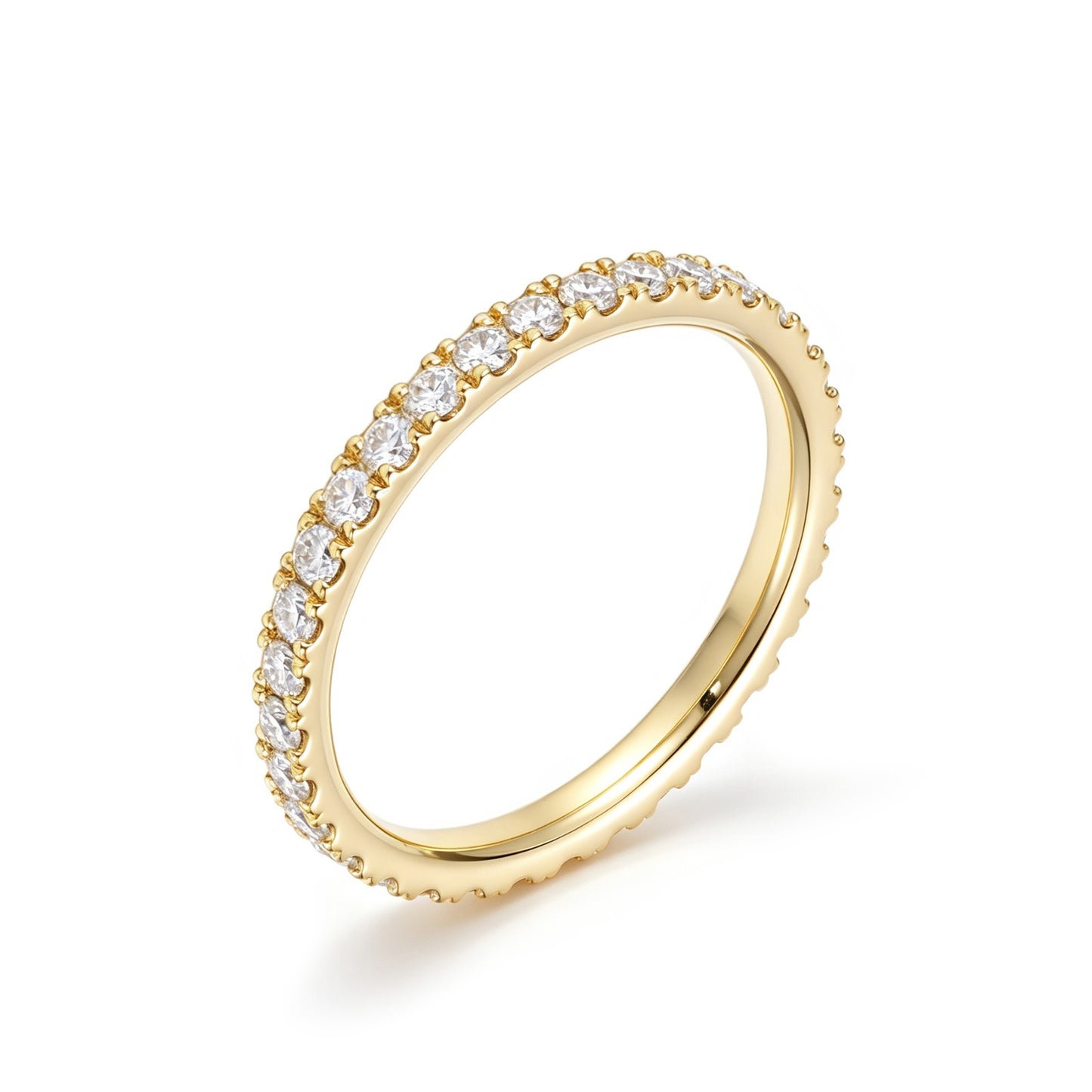 1.5mm Pavé Diamond Band – Thin Stackable Wedding Ring