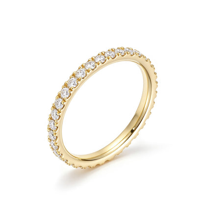 1.5mm Pavé Diamond Band – Thin Stackable Wedding Ring