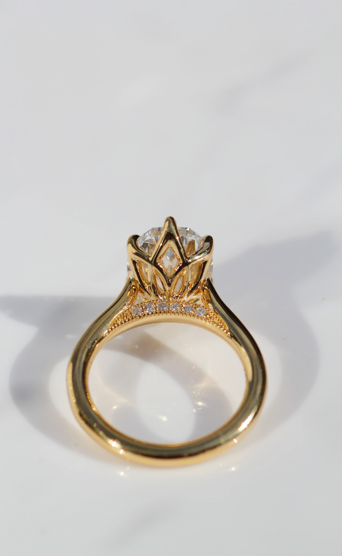 2 Carat Oval Cut with Hidden Accents and Unique Petal Setting