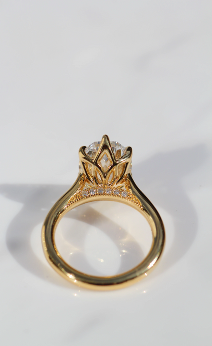 2 Carat Oval Cut with Hidden Accents and Unique Petal Setting