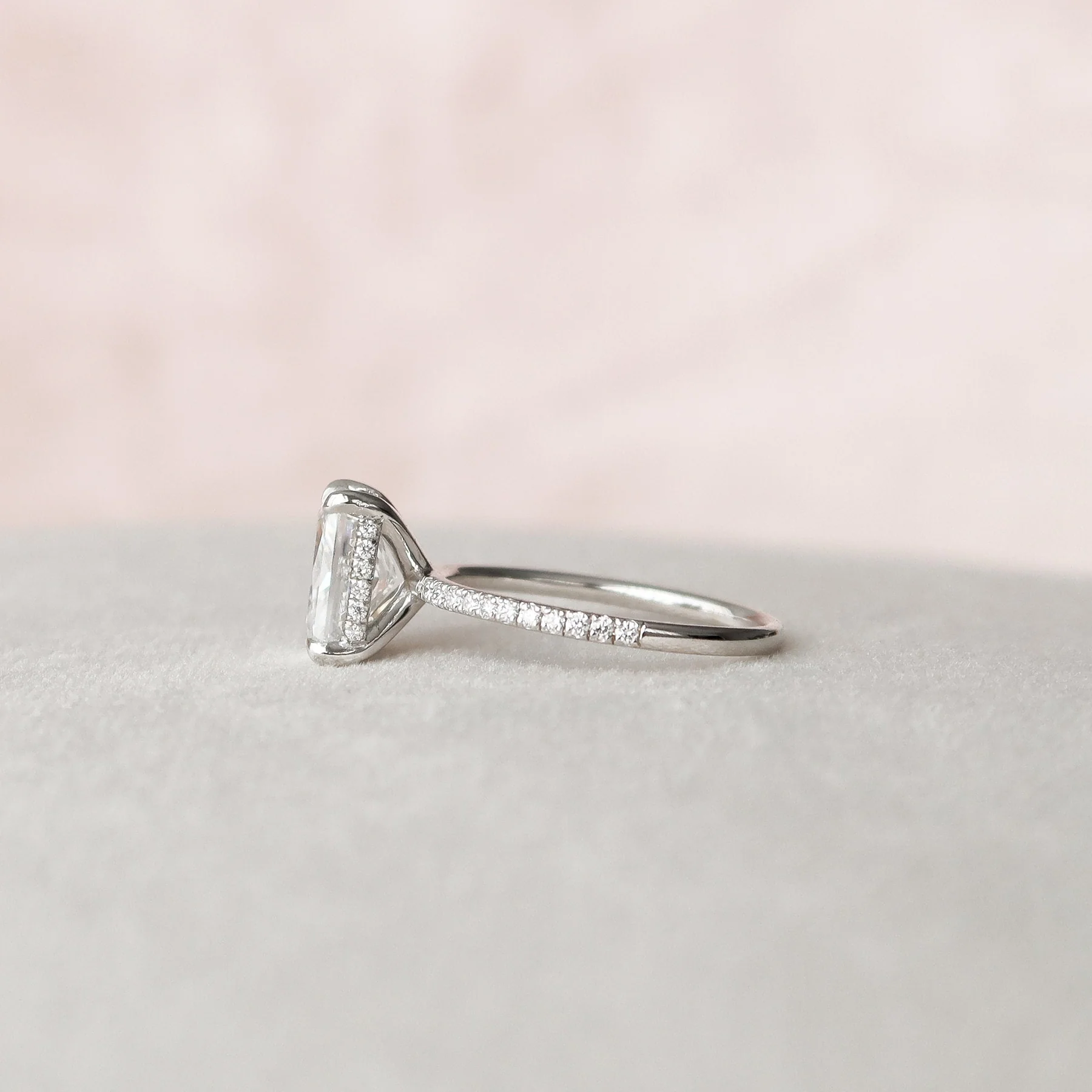 3 Carat Radiant Cut with Half Infinity Pavé Band – view 4