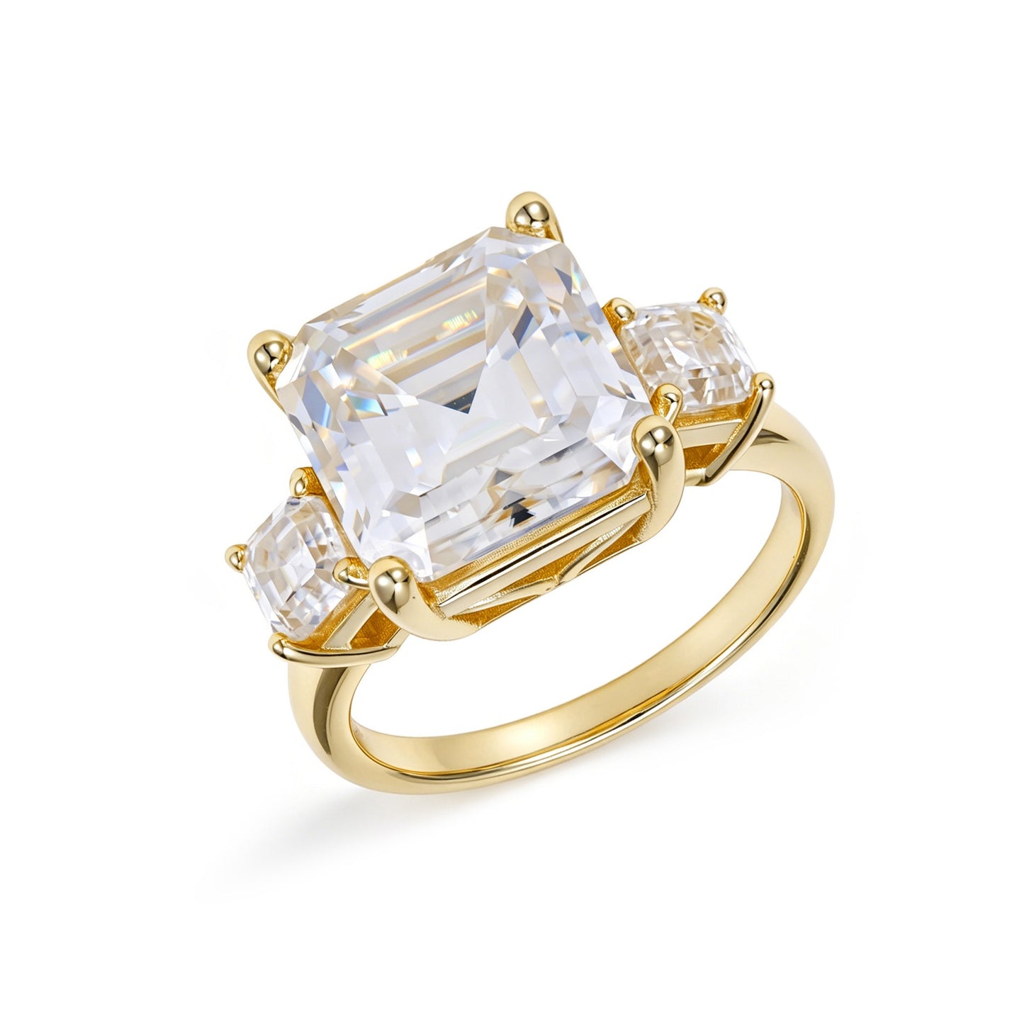 5.00 Carat Asscher Cut Three-Stone Ring