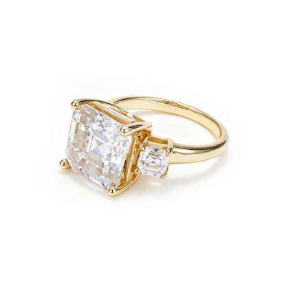5.00 Carat Asscher Cut Three-Stone Ring