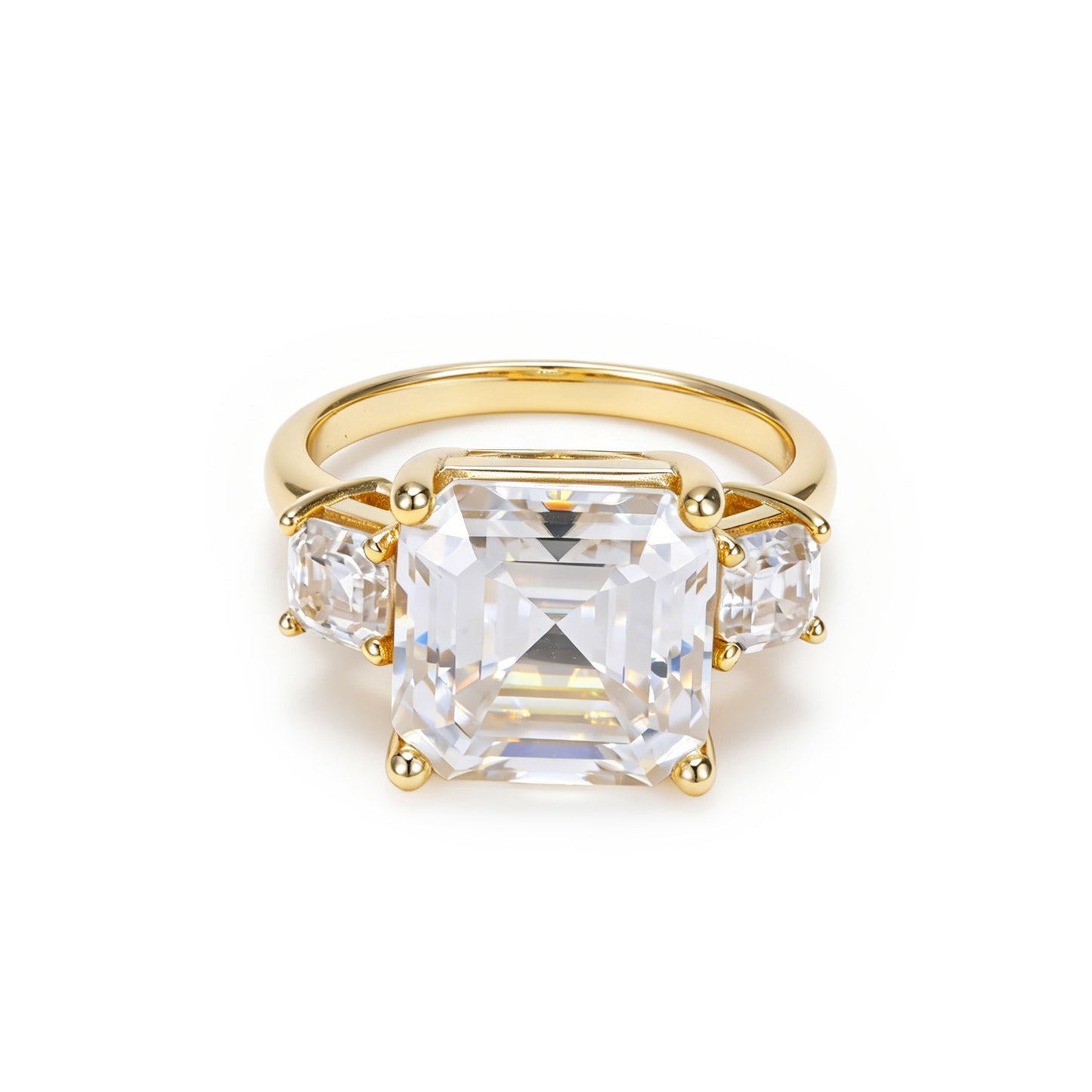 5.00 Carat Asscher Cut Three-Stone Ring